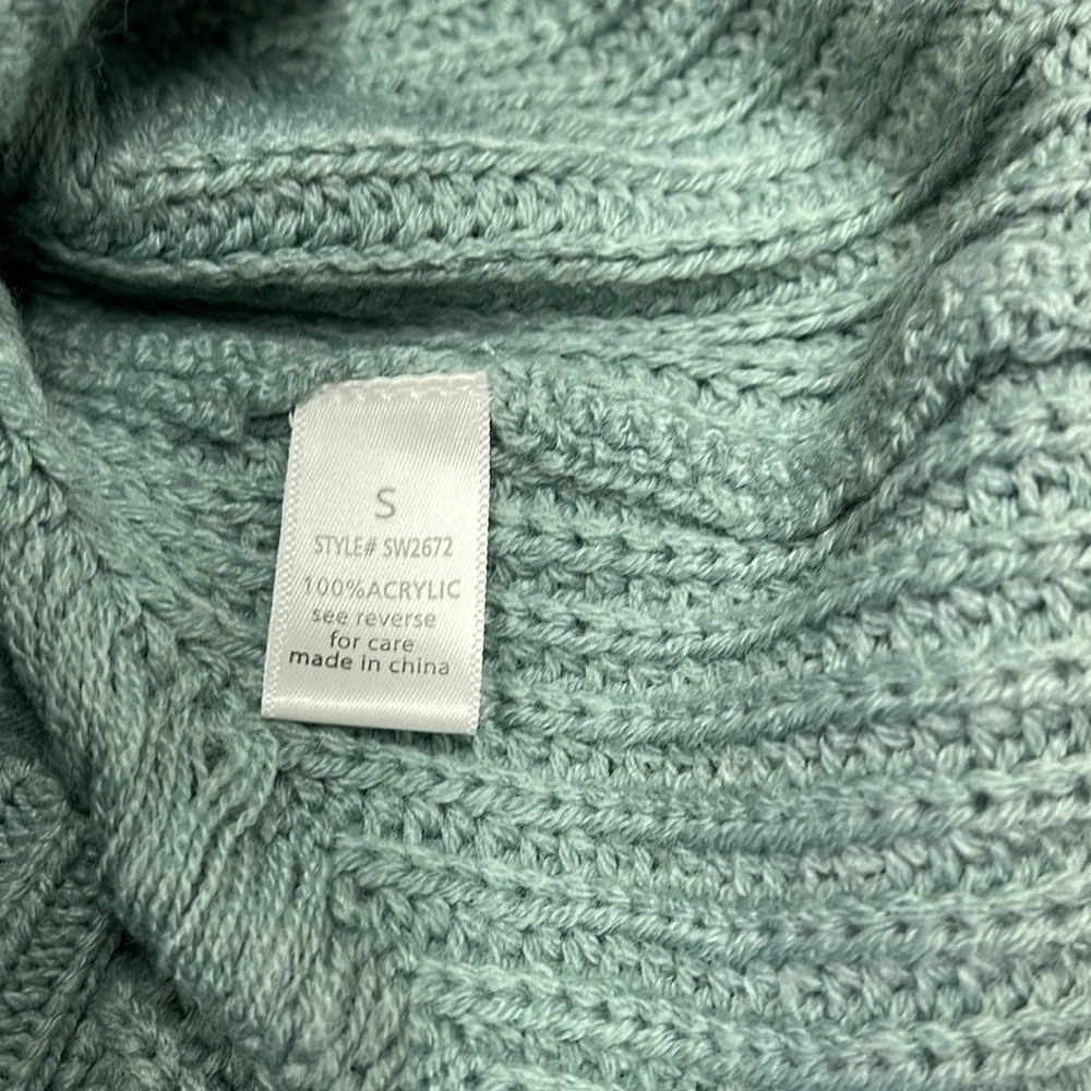 NWOT Distressed Dropped Long Sleeve Sweater in Sage